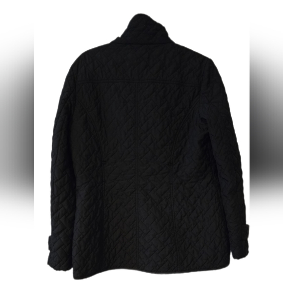 Cole Haan Quilted black coat  w/ front and side pockets faux suede lining size - Picture 2 of 5
